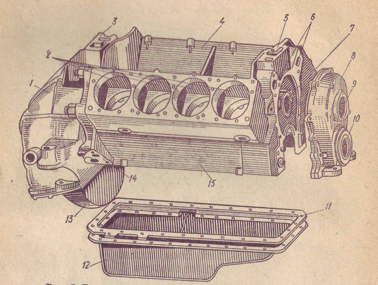 Схема двигателя