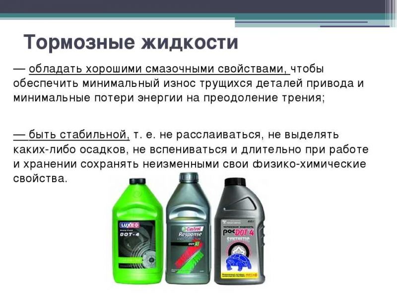 Жидкости имеют свойство. Эксплуатационные свойства тормозной жидкости. Характеристики тормозной жидкости. Марки тормозных жидкостей. Применяемые тормозные жидкости.