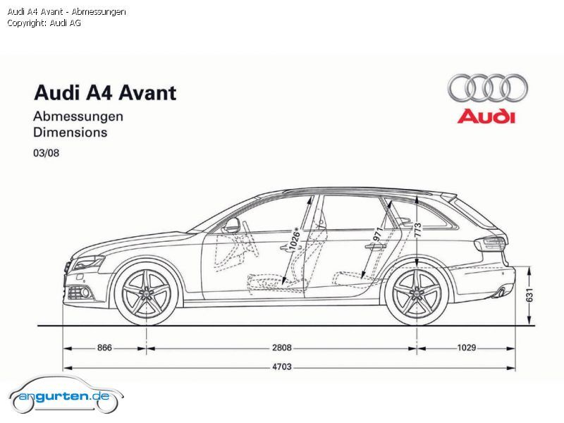 Габариты, вес и другие технические характеристики Audi A4 B8: 15 любопытных фактов
