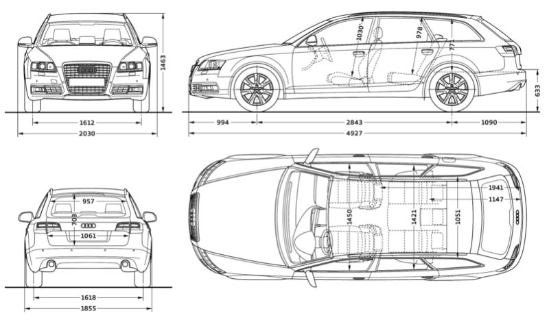 Габариты, вес и другие технические характеристики Audi A4 B8: 15 любопытных фактов