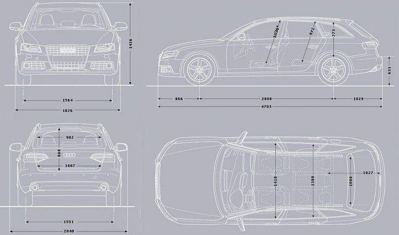 Габариты, вес и другие технические характеристики Audi A4 B8: 15 любопытных фактов