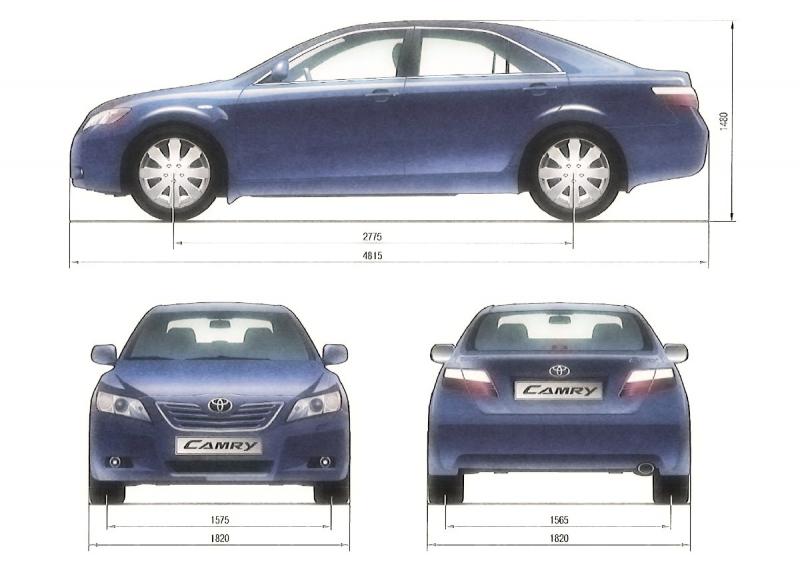Как узнать все габариты и вес Toyota Camry, чтобы сделать правильный выбор