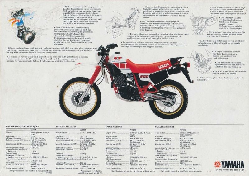 Как выбрать достойный мотоцикл Yamaha XT 600: проверенные советы