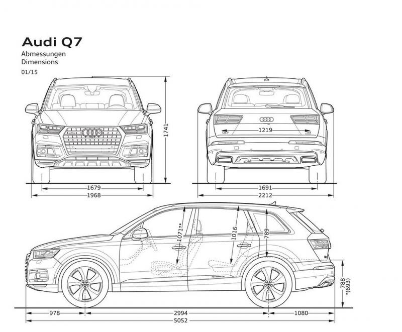 Насколько вместительный новый Audi Q7 2023 года: размеры и объемы