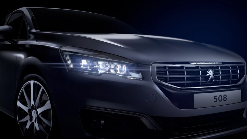Peugeot 508: как выглядят новая решётка радиатора и фары после рестайлинга